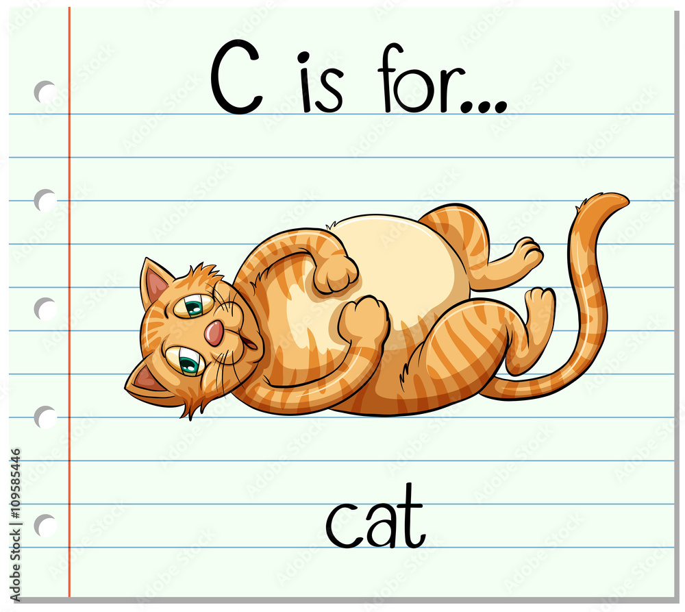 Flashcard letter C is for cat