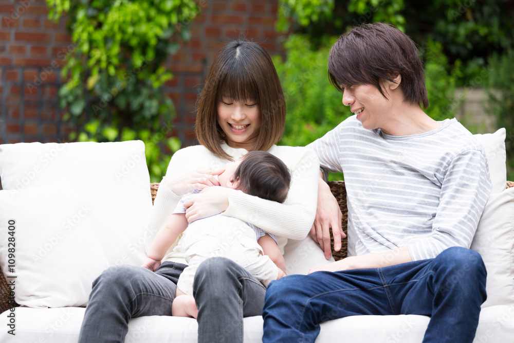 asian family relaxing