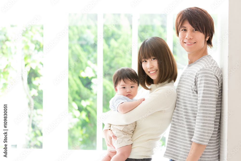 portrait of asian family relaxing