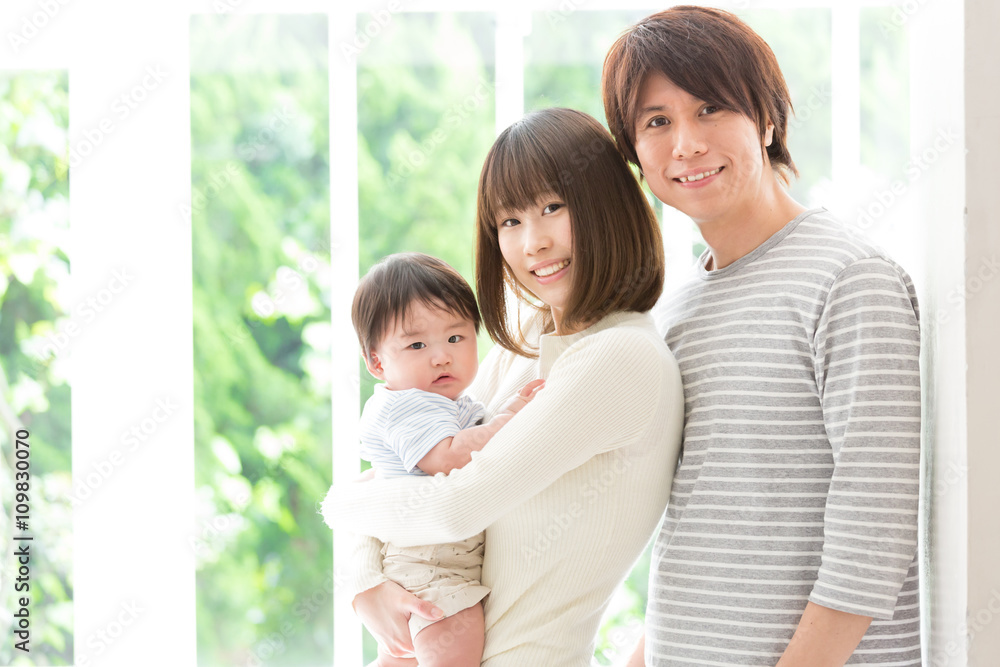 portrait of asian family relaxing