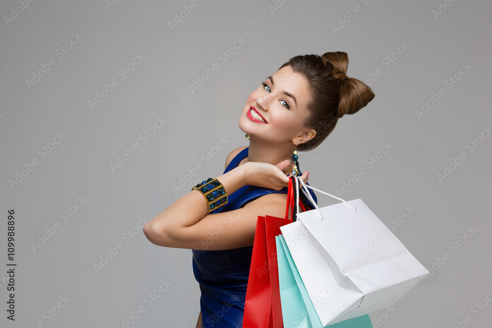 Girl with shopping bags