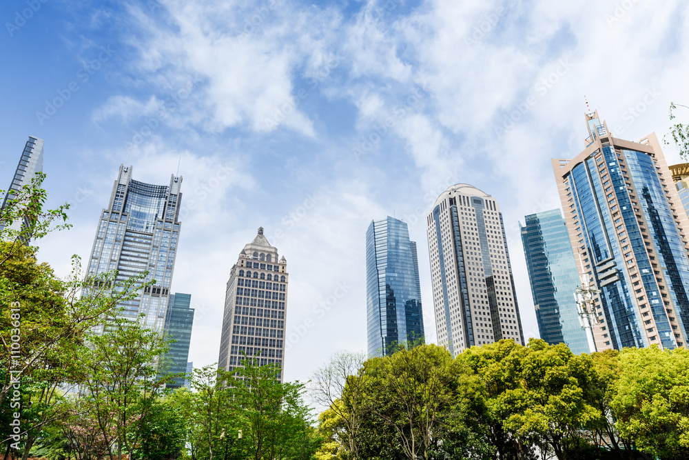 Lujiazui financial center park scenery in Shanghai锛宑hina