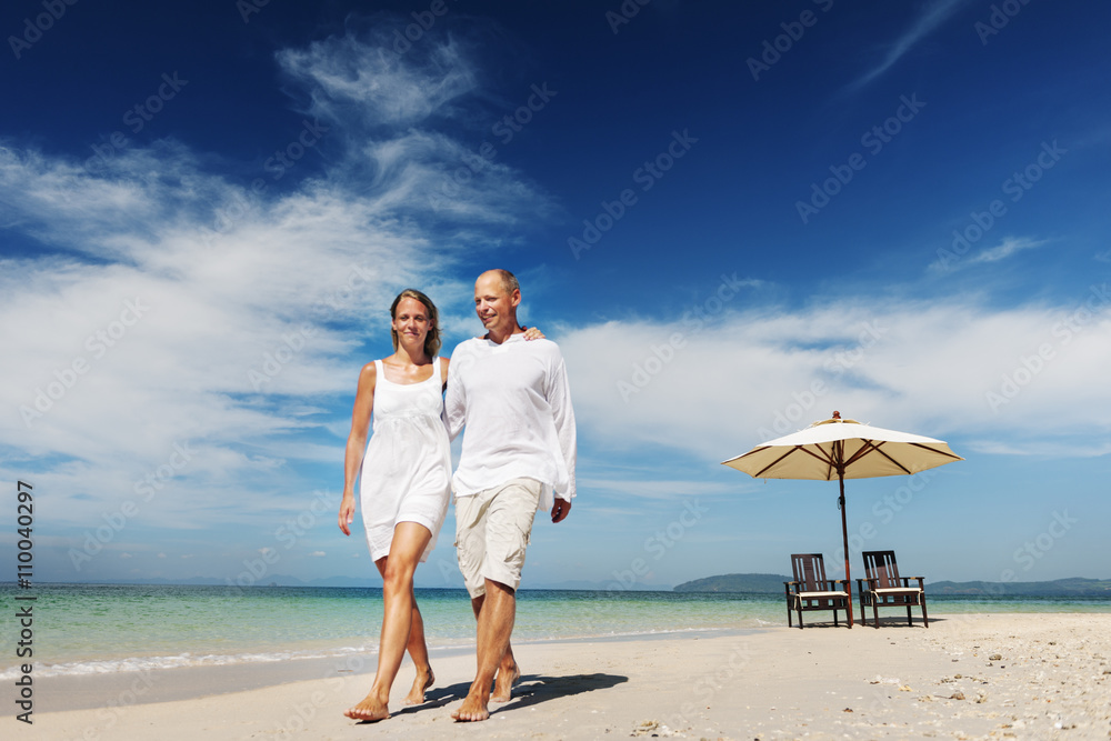 Couple Honeymoon Love Togetherness Summer Beach Concept