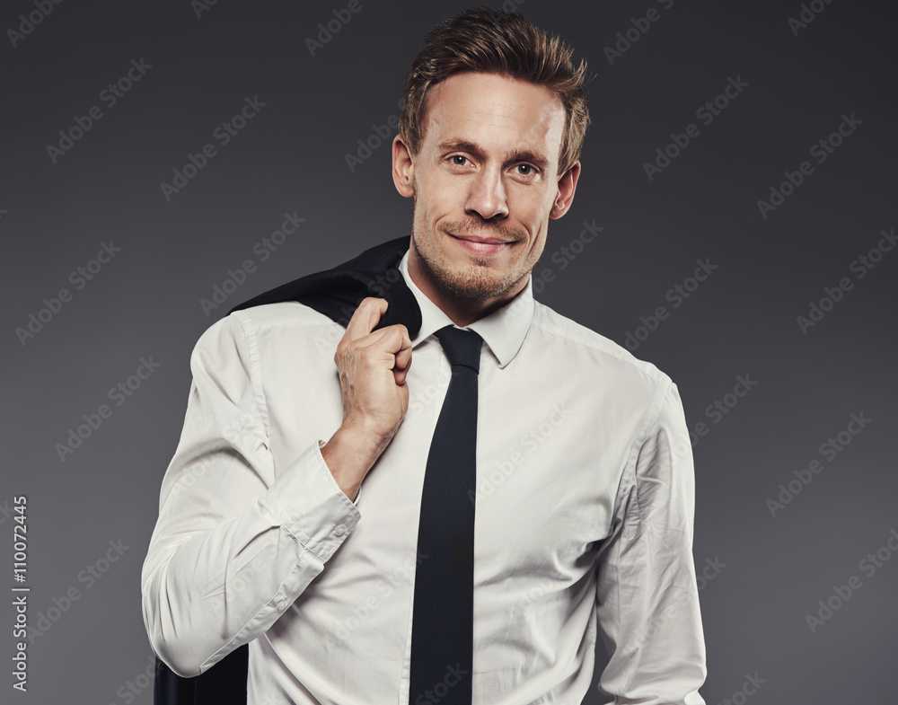 Relaxed friendly handsome businessman