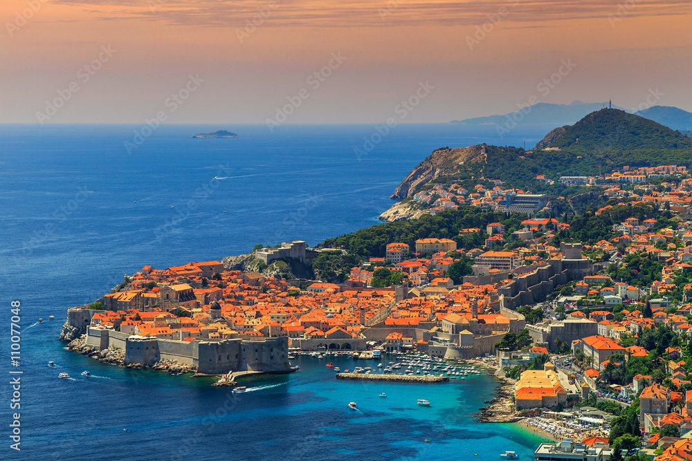 Spectacular panoramic view of the walled city,Dubrovnik,Dalmatia,Croatia