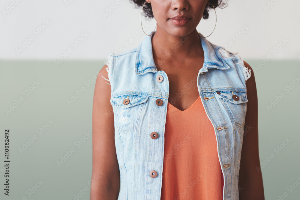 Young african woman in stylish casuals