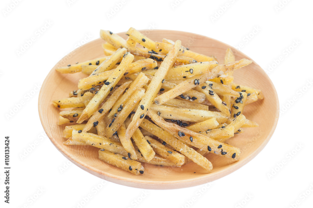 Brown Sugar - Glazed sweet potato fries with black sesame