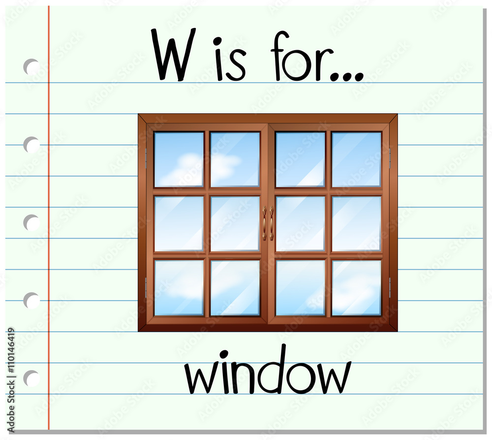 Flashcard字母W用于窗口