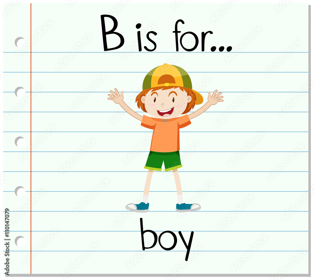 Flashcard letter B is for boy