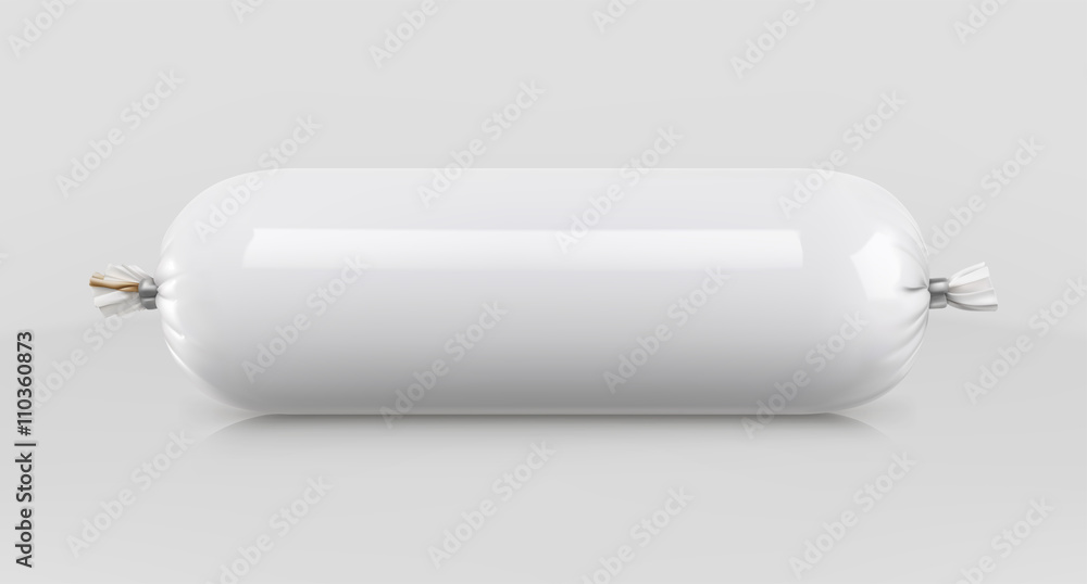 White polyethylene packaging for food, vector mockup