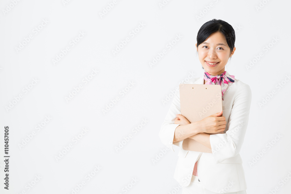 portrait of asian businesswoman isolated on white background