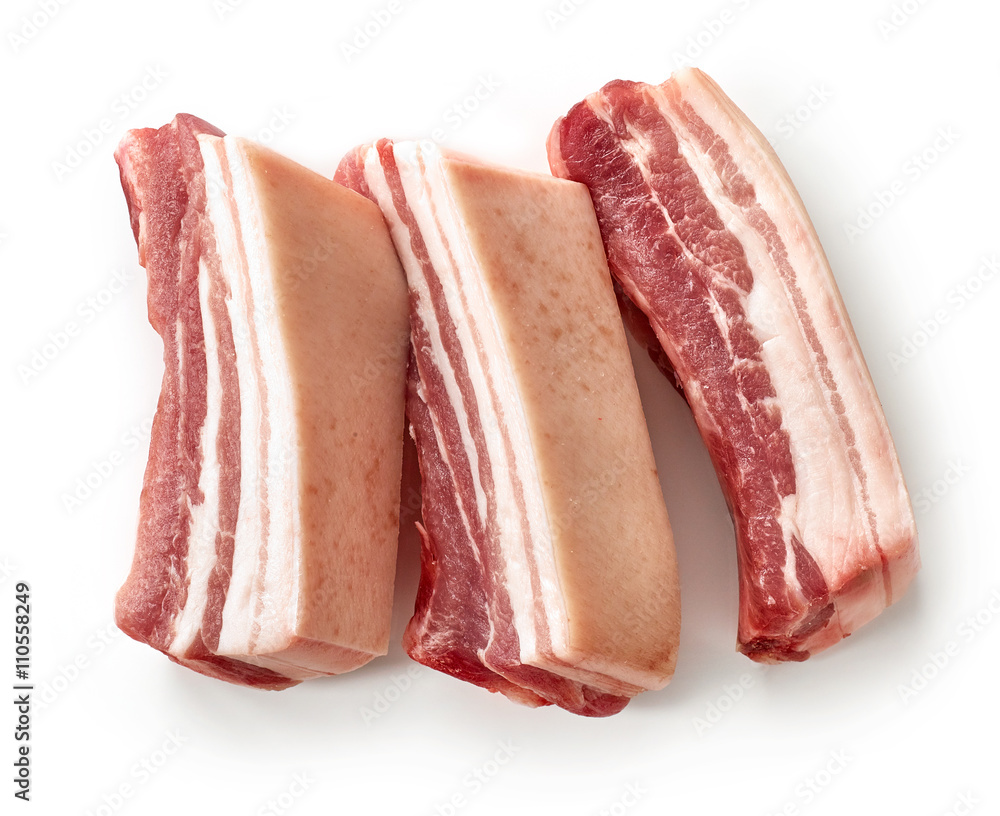 fresh raw meat on white background