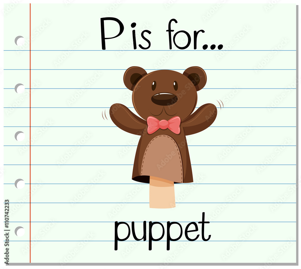 Flashcard letter P is for puppet