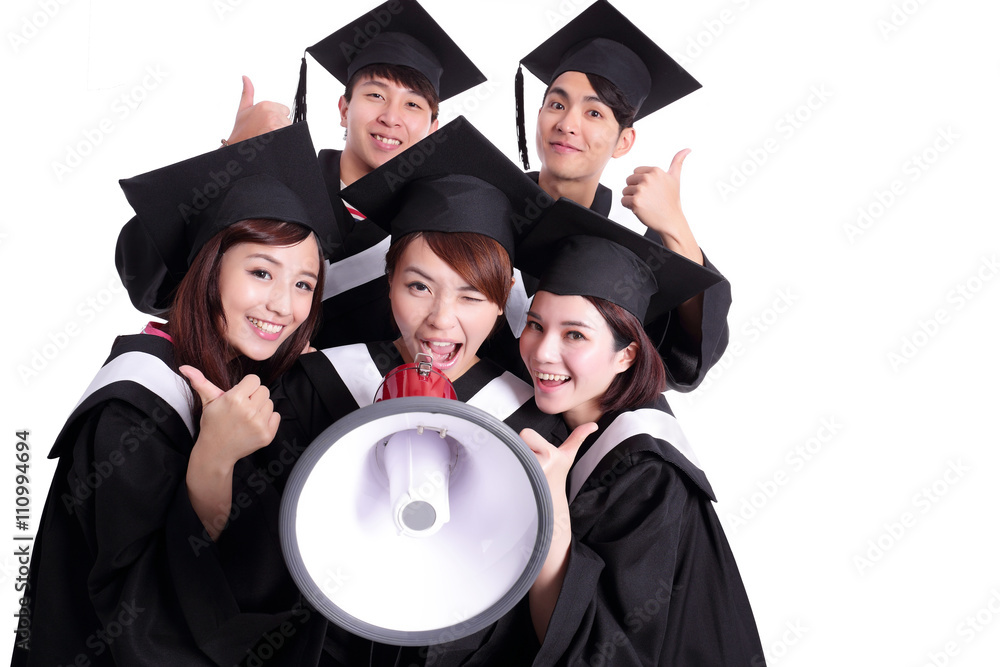 group of happy graduates student