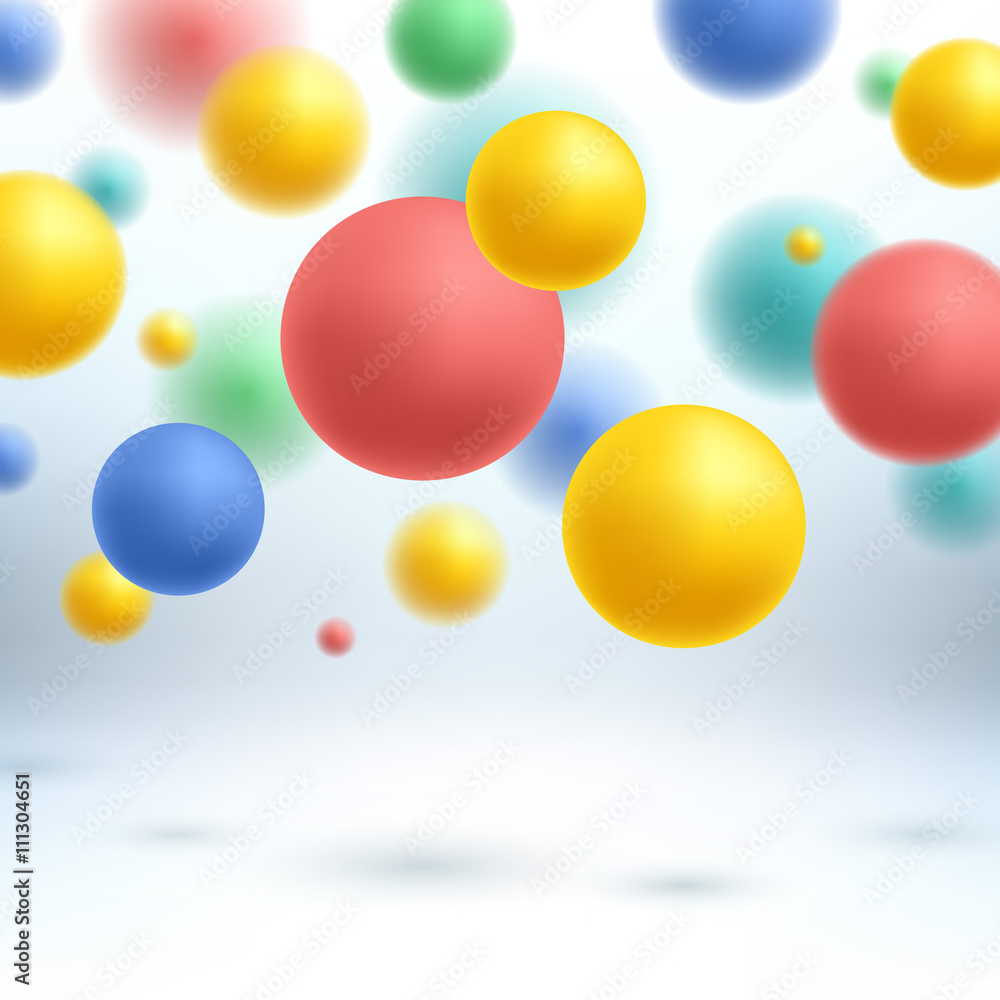 Abstract colorful spheres background vector illustration.