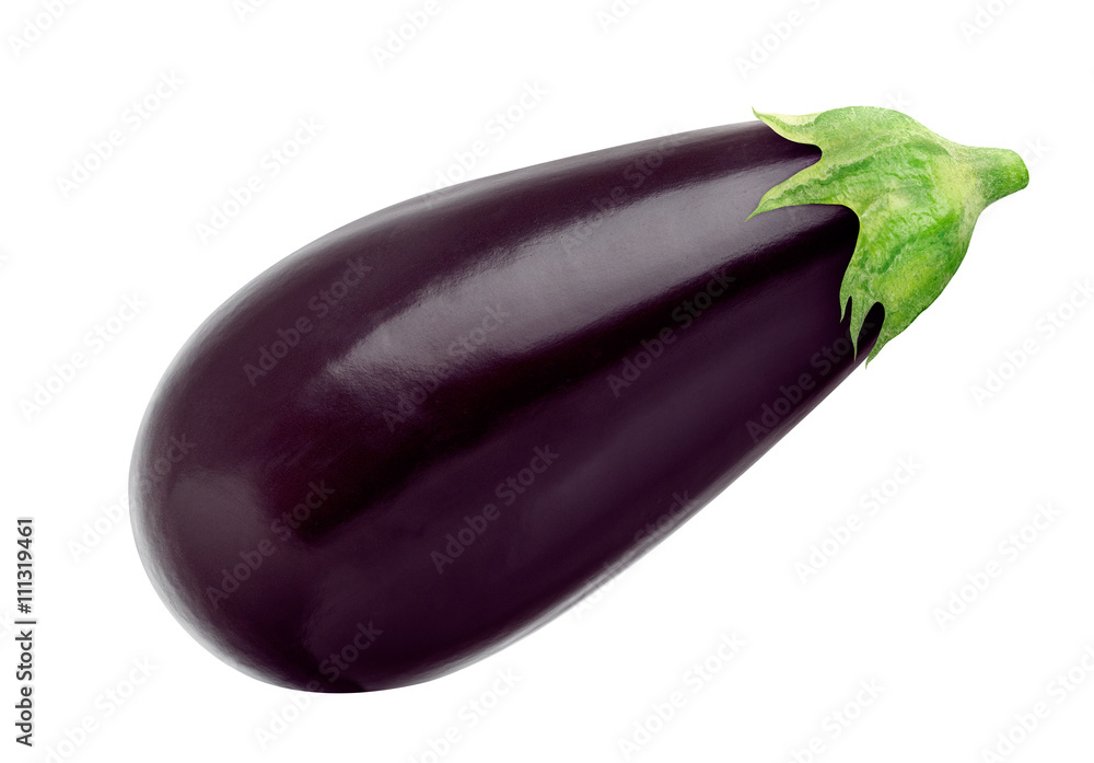 Eggplant isolated on white background, with clipping path