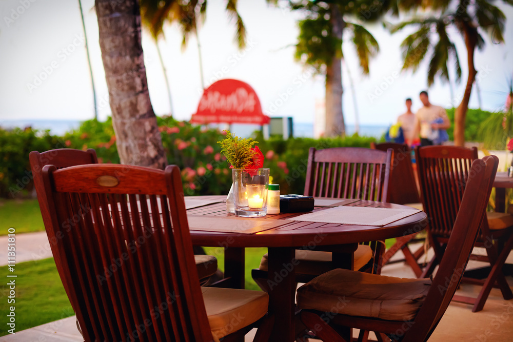 cute summer terrace near the tropical beach