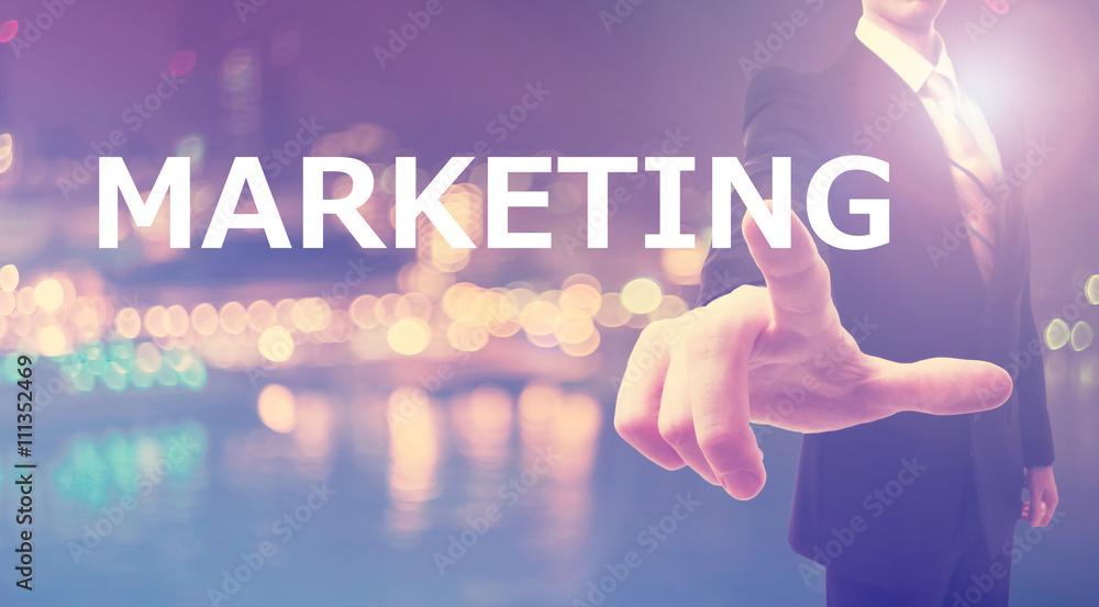 Marketing concept with businessman