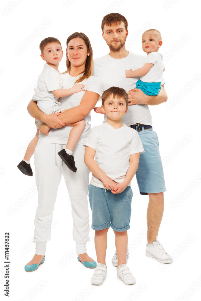 Full-length picture of happy big family