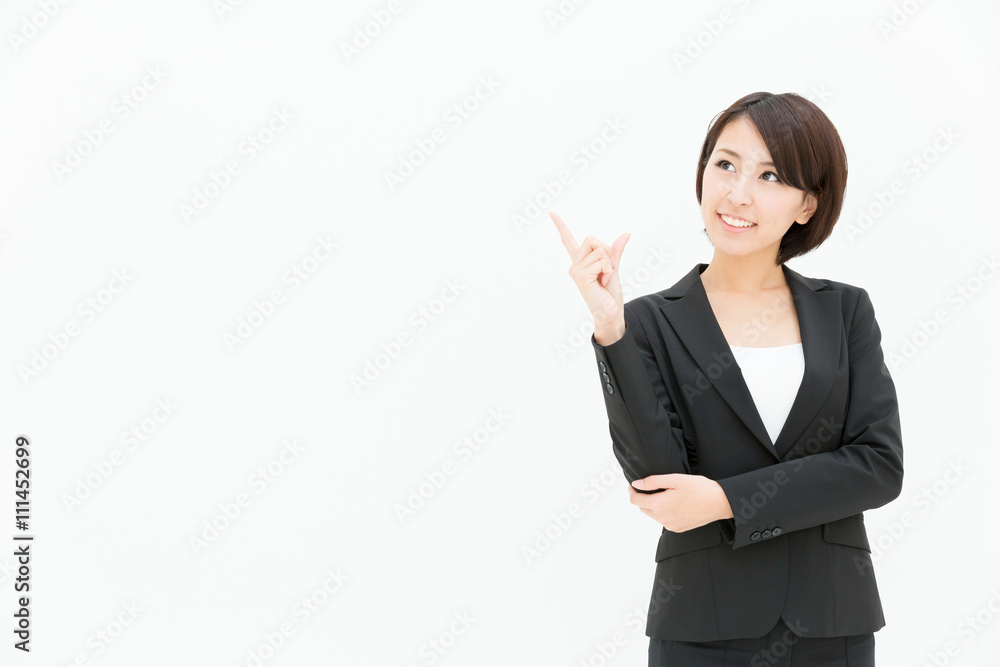 asian businesswoman isolated on white background