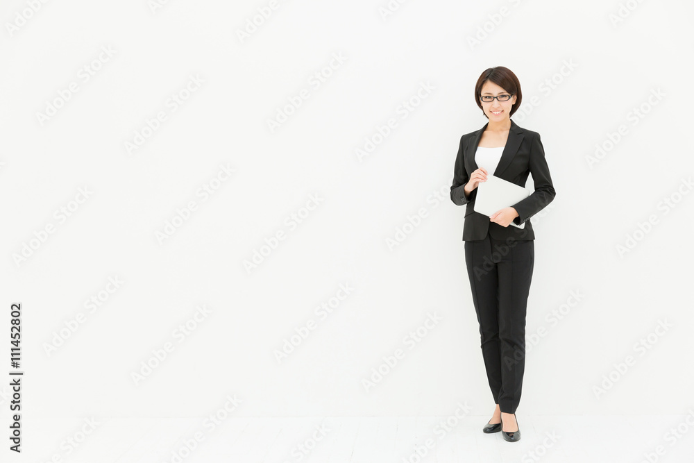 asian businesswoman isolated on white background