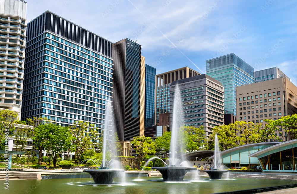 Wadakura Fountain Park in Marunouchi district of Tokyo