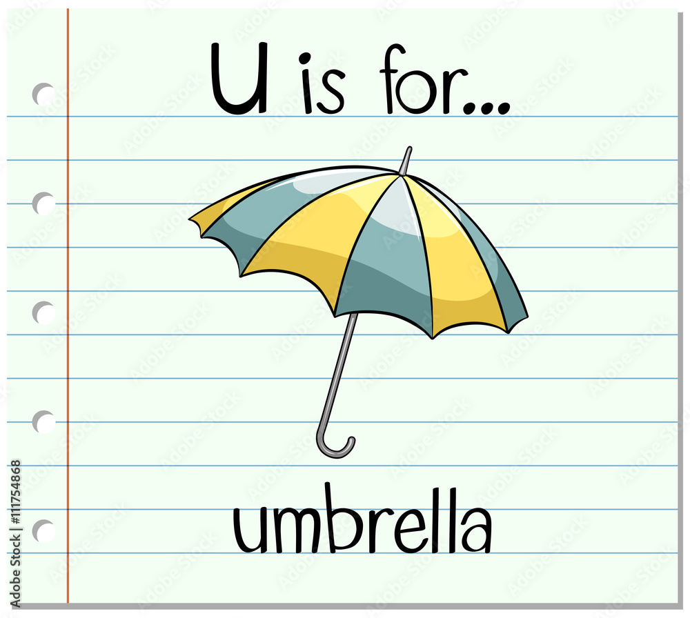 Flashcard letter U is for umbrella