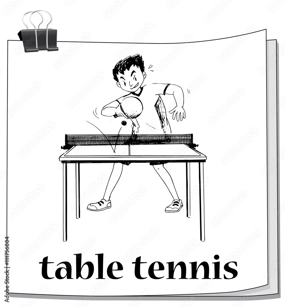 Man playing table tennis on table