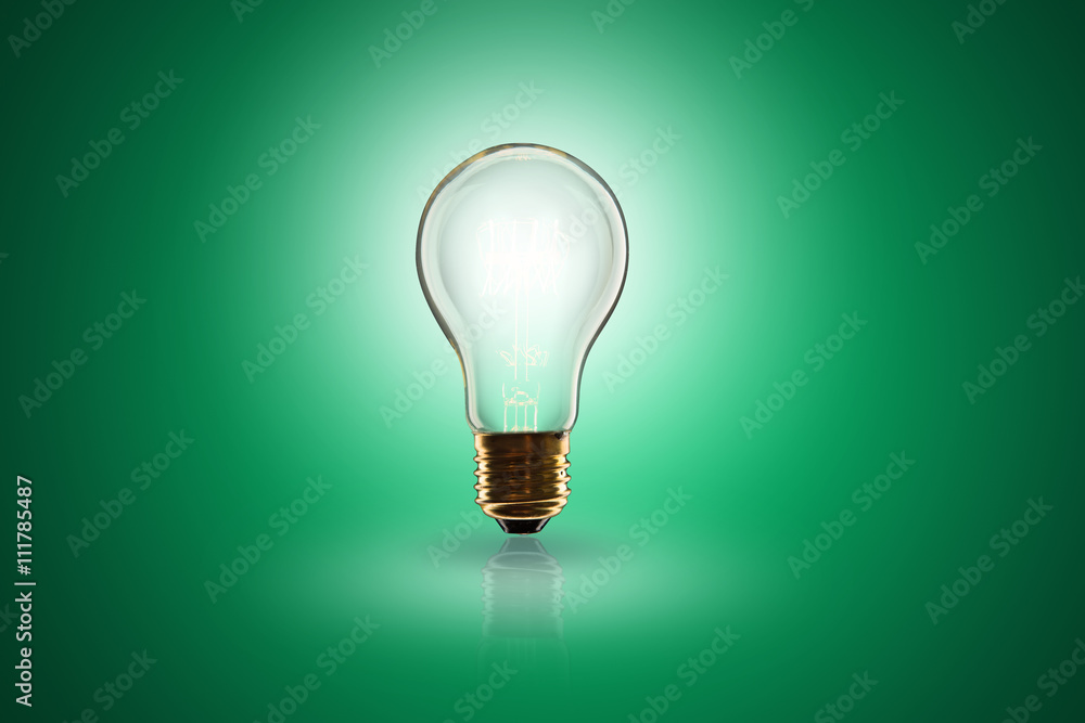 Idea concept -   light bulb on the color background