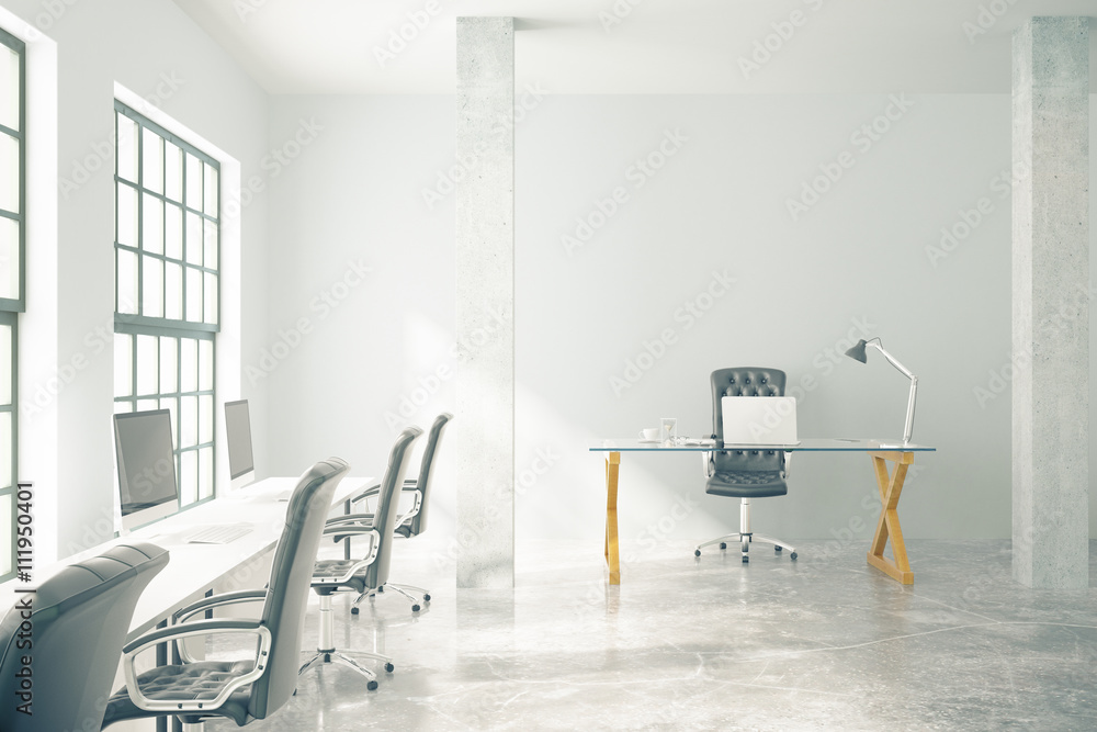 Concrete office interior