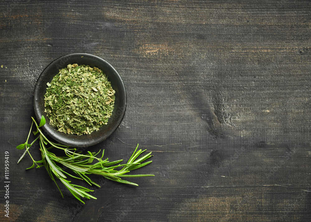 fresh and dried rosemary