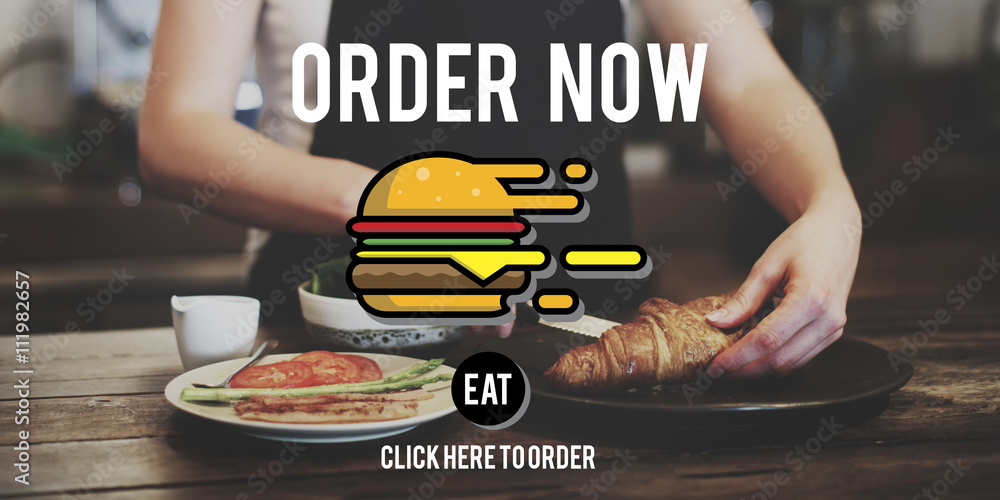 Menu Restaurant Order Now Online Burger Fast Food Concept