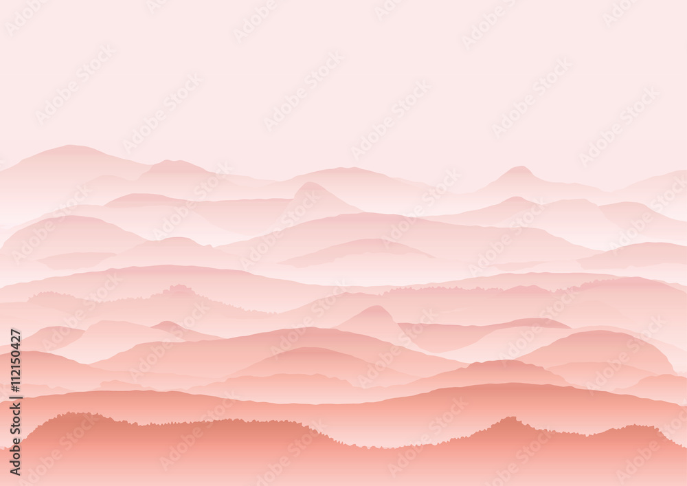 Vector landscape with mountains, background or wallpaper