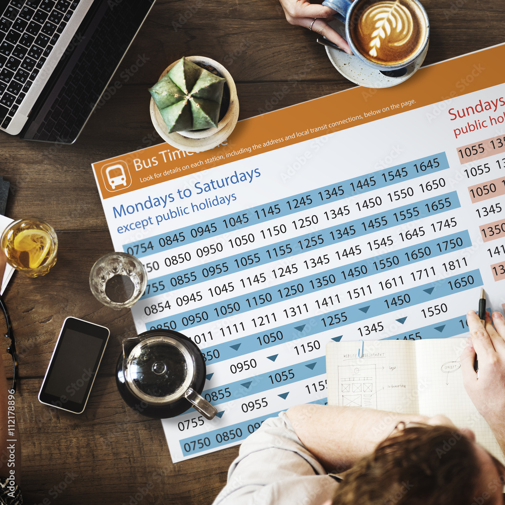 Public Transport Transportation Bus Schedule Concept