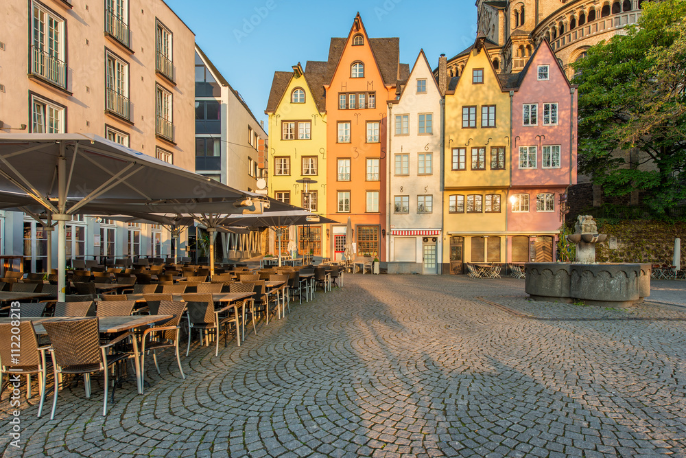 Colorful houses of Cologne. Cologne, Germany.