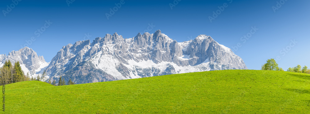 Alpine scenery in spring, Wilder Kaiser,Kitzbühel,Tyrol,Austria