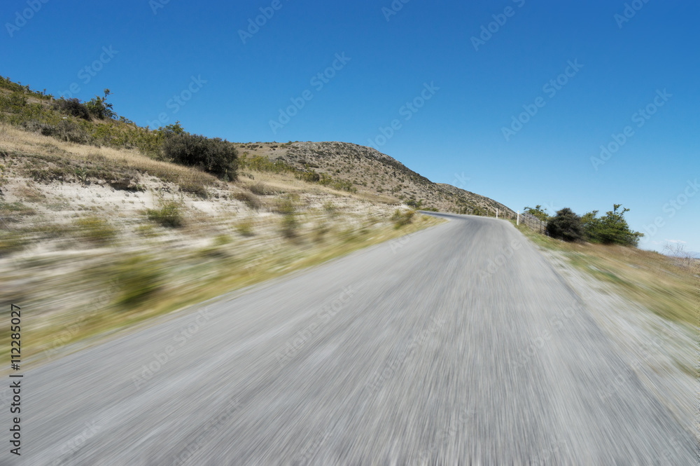 country asphalt in blue sky in new zea land