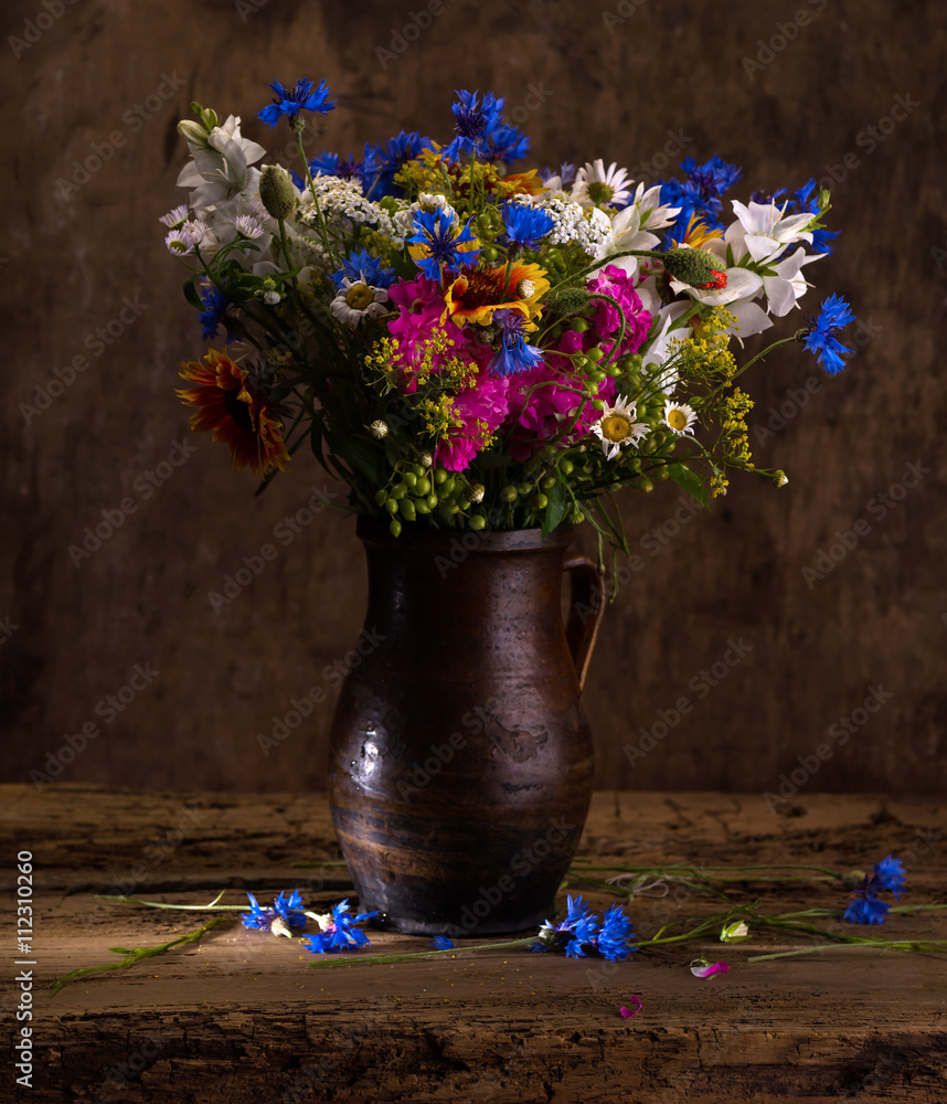  Bright wildflowers in vase