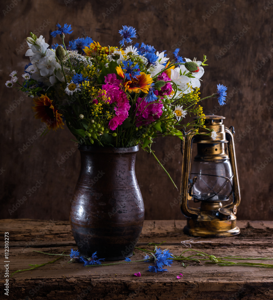  Bright wildflowers in vase