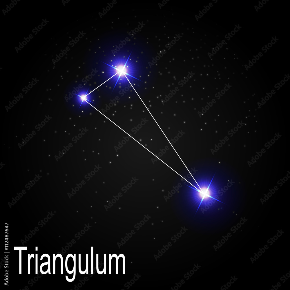 Triangulum Constellation with Beautiful Bright Stars on the Back