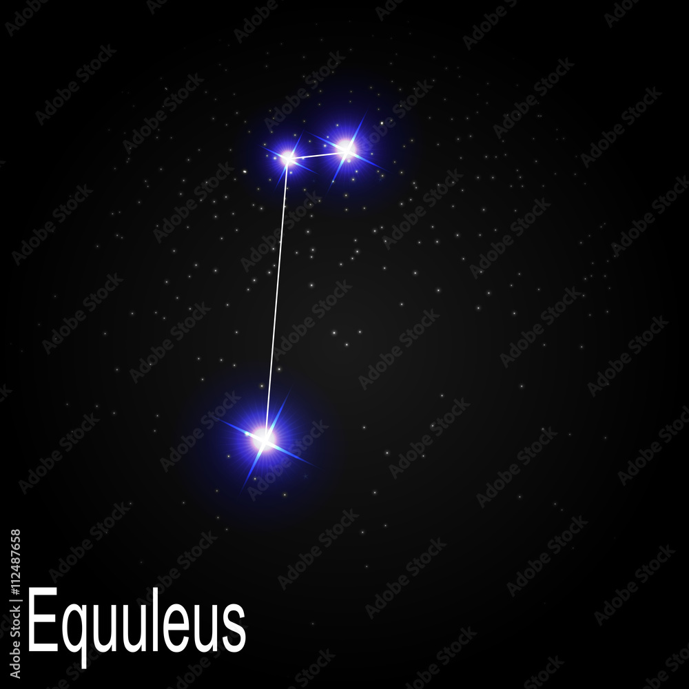 背面有美丽明亮恒星的Equuleus星座