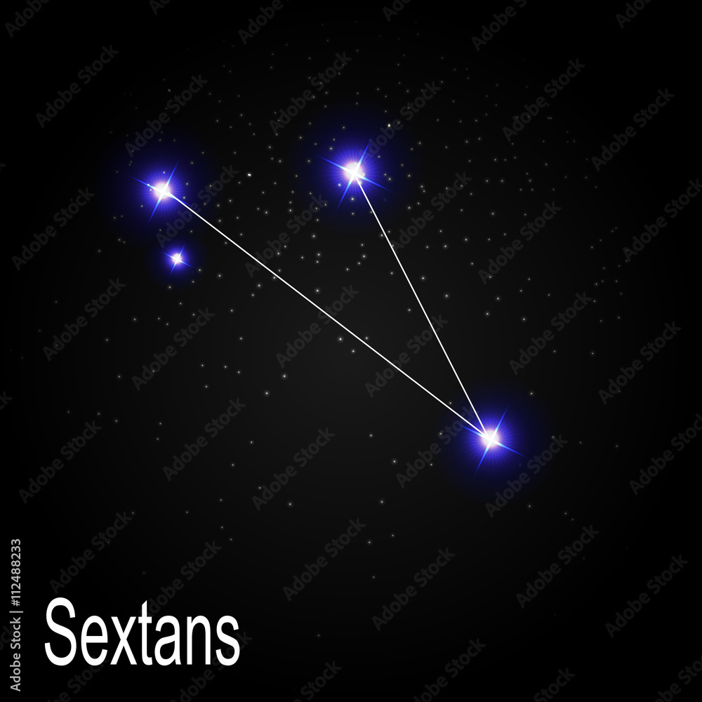 Sextans Constellation with Beautiful Bright Stars on the Backgro