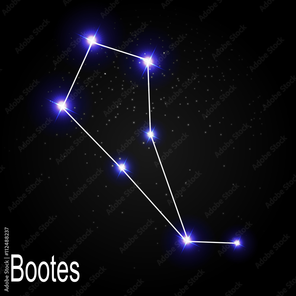 Bootes Constellation with Beautiful Bright Stars on the Backgrou