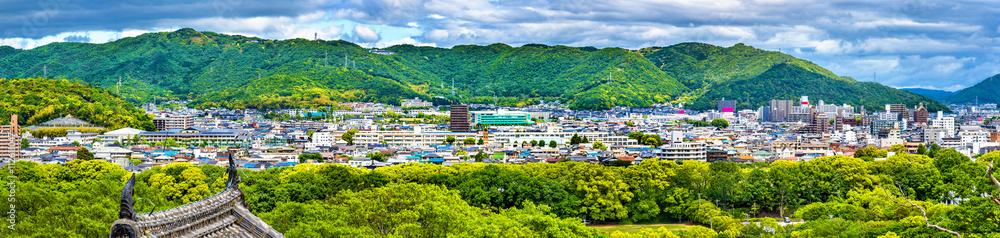 View of Himeji city from the castle - Japan