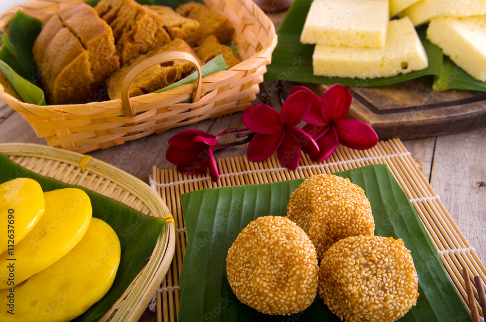 Assorted Tradisional malaysia cakes and deserts