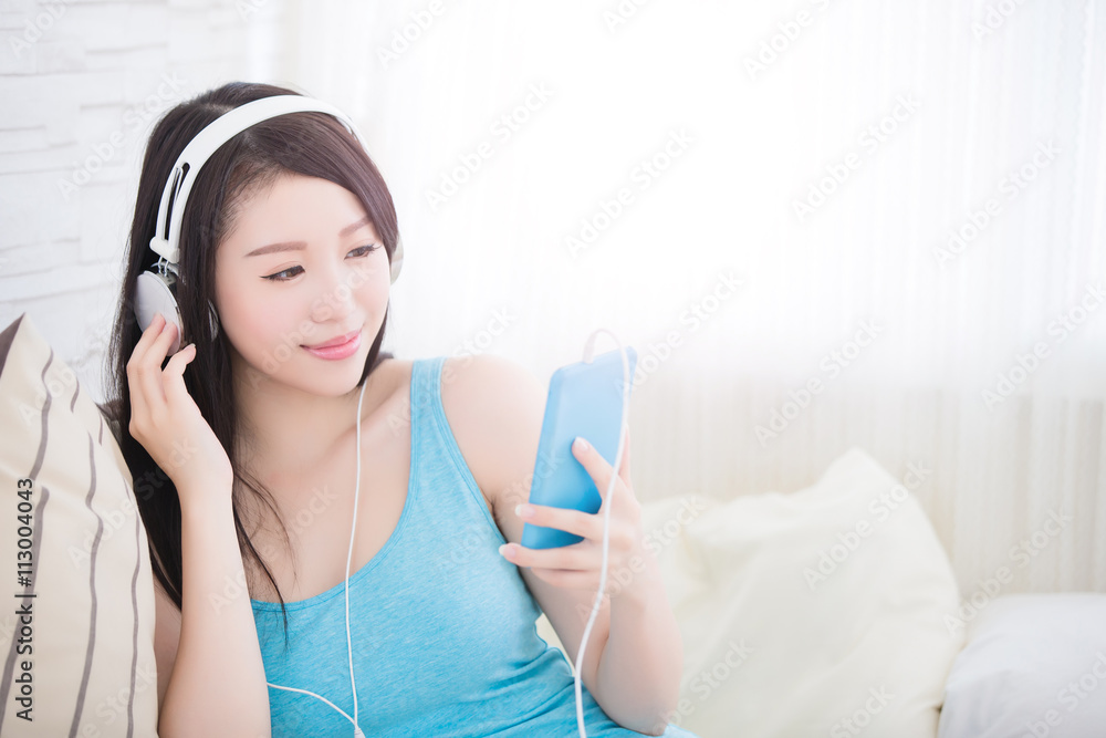 woman enjoying the music