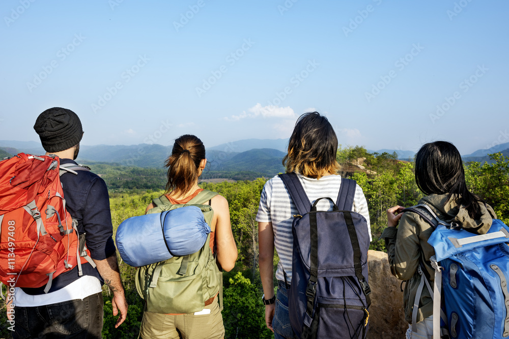 Backpacker Camping Hiking Journey Travel Trek Concept