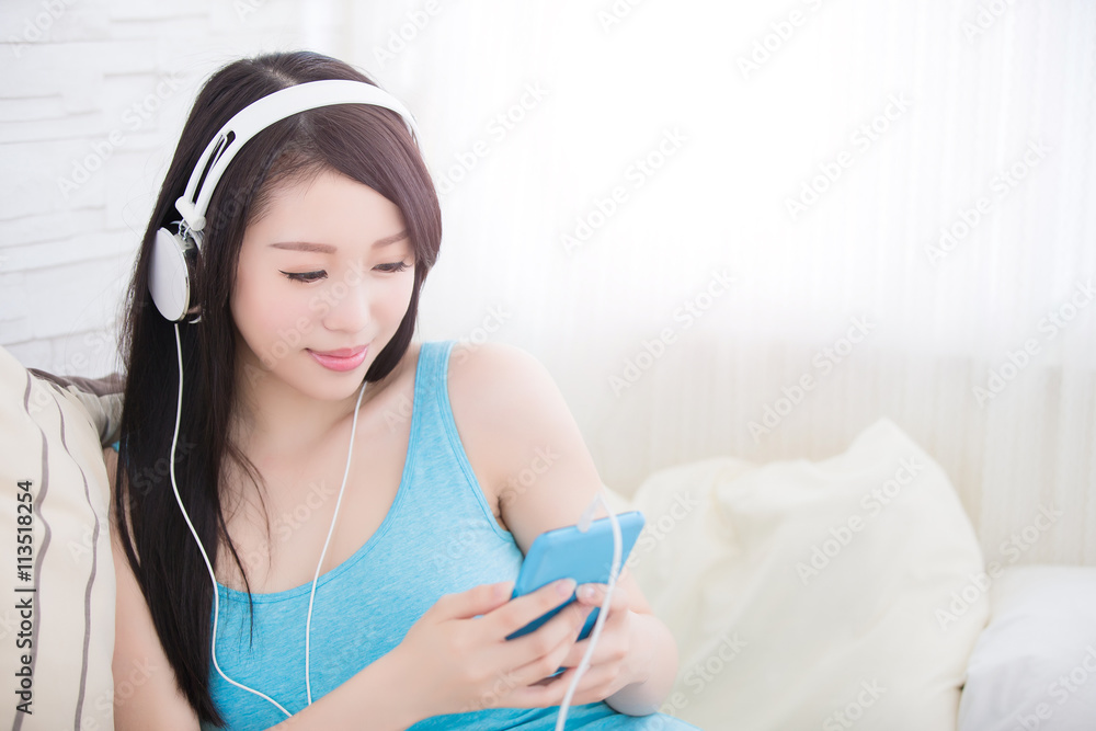 woman enjoying the music