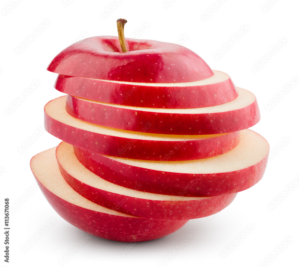 Fresh red apple isolated on white. With clipping path