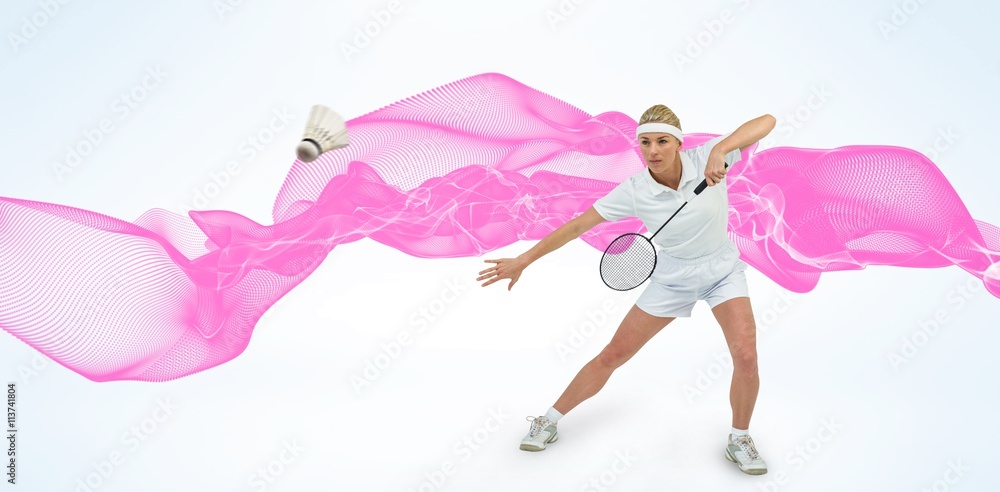 Badminton player playing badminton